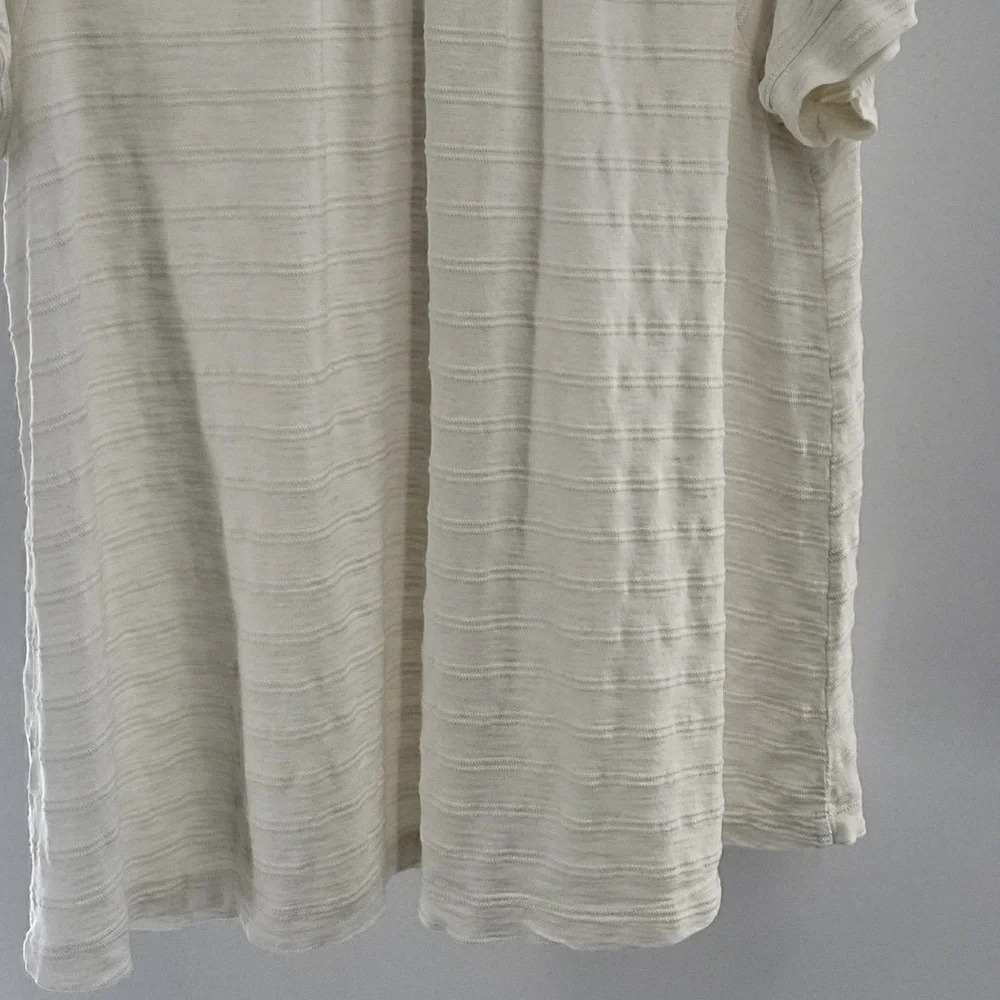 Cream Lane Bryant Short Sleeve Buttoned Up Women's Top